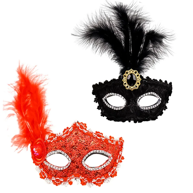 Decorations Costume Cosplay Women Lady Girls Masquerade Half face Mask Feather Mask Party Mask