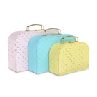 Paperboard Paperboard Hair Box Unique Design Hand Stitch Finish Paperboard Suitcase Boxes 3 Sets For Hair Accessories