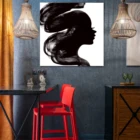Noble Painting Abstract 2021 Super Hot Sell Decorative Painting Black Smoke Abstract Lady Photo Beautiful Noble