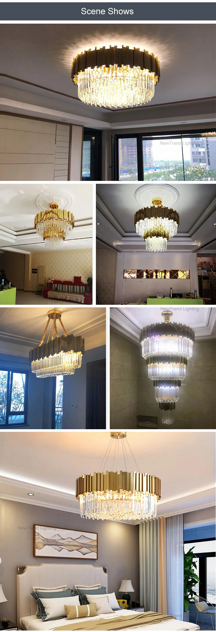 CPL-119 OEM ODM Indoor Decoration Custom Hotel Lobby Modern Crystal LED Chandelier manufacture