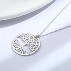 Necklace 925 Silver Necklace 925 Sterling Silver Circle Necklace Women Tree Of Life Pendant Necklace