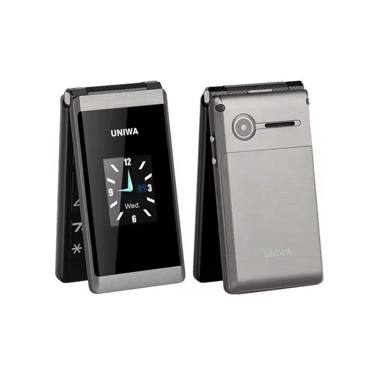 Uniwa X Dual Screen Flip Phone Senior Mobile With Big Buttons Sos