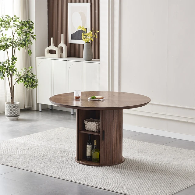 Modern Luxury Design Nordic Dining Room Restaurant Italian Large Round STORAGE Table MDF Top Dining Table