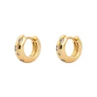Huggie Hoop Earrings Hoop Multi Crystal Gold Huggie 925 Silver Thick Hoops Hypoallergenic Earrings