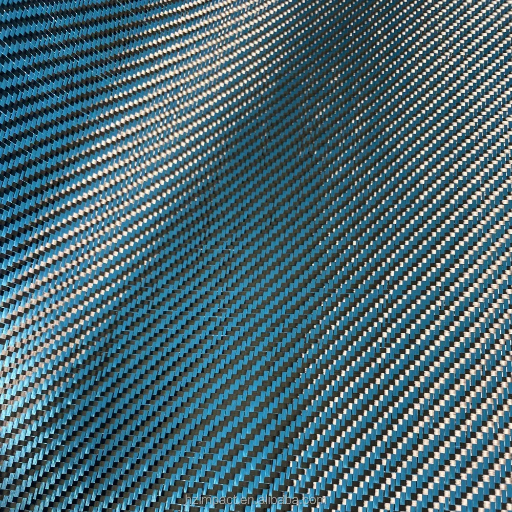 Lake Blue 1+1 Mixed for Kevlar + Carbon Fiber 3K Carbon Aramid Hybrid Fabric Waterproof Woven for Upholstery Car Lake Blue 1+1 Mixed for Kevlar + Carbon Fiber 3K Carbon Aramid Hybrid Fabric Waterproof Woven for Upholstery Car