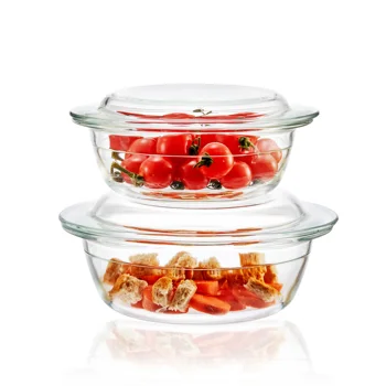 Hot Sale Food Storage Glass Casserole Dishes With Lids For Kitchen Cookware Set Glass Baking Dish