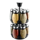Kitchen Spice Kitchen Spice Jar EasyLife Kitchen Rotating Slant Glass 12 Pieces Spice Jar Rack Set 110ml