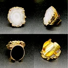 Ring Size Rings New Arrival Drusy Druzy Geode Ring Adjustable Size Gold Plated Copper Stone Rings