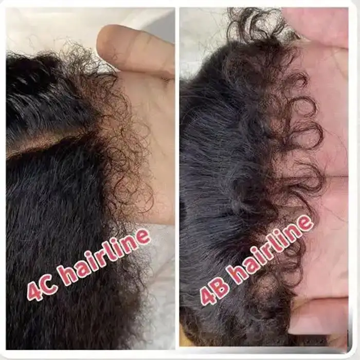New 4B 4C Textured Hairline Wigs Curly Baby Hair Natural Edges Skin Melt Lace Frontal Wigs Yaki Kinky Straight Human Hair Wigs