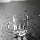 Customized Hot Sale 8oz Coffee Glass Cup Clear Heat Resistant Tea Glass Cup