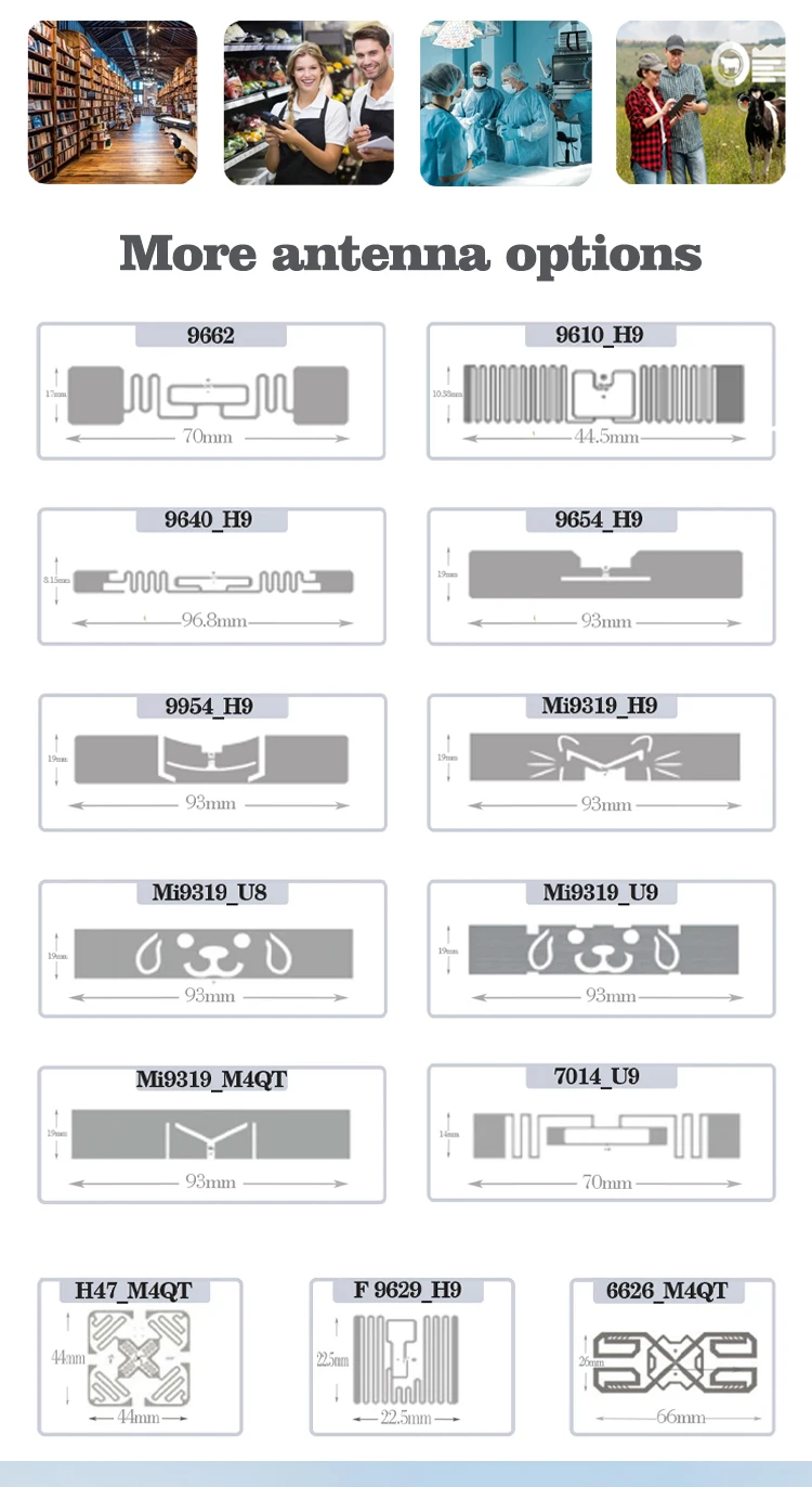 Iso C Uhf Rfid Alien Wet Dry Inlay Mhz Writable Long