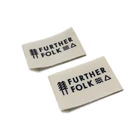Customer Logo Printed Cotton Labels Old Way End Fold Brand Name Print Cotton Labels Organic Cotton Fabric Brand Labels
