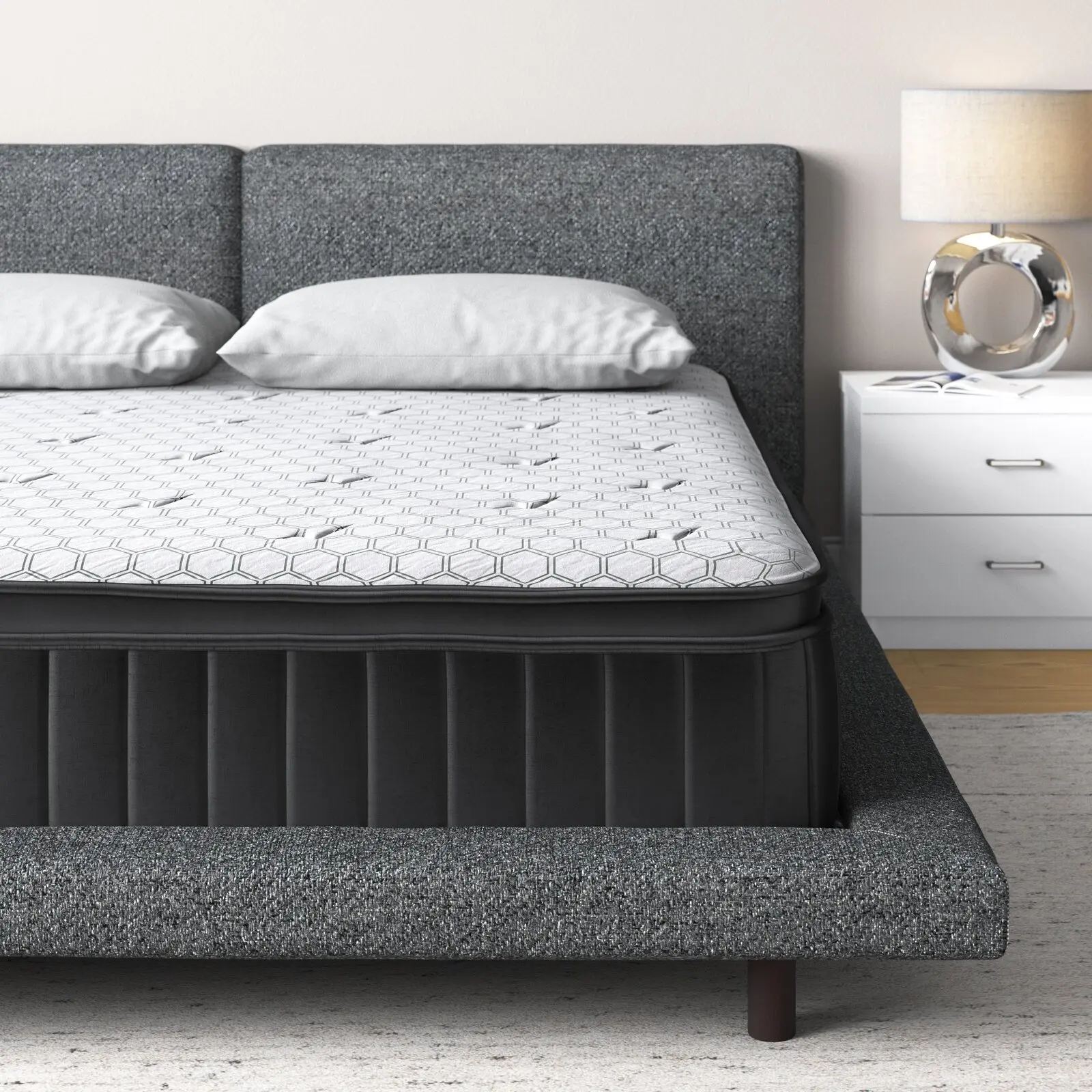 Super comfortable euro top full size pocket spring coils mattress queen king president mattresses