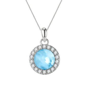 Designer Larimar 925 Sterling Silver Pendant, Indian Fashion Silver Jewelry, Wholesale Silver Jewelry DR03010907P