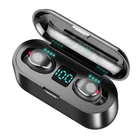Hot selling noise cancelling sport audifono BT wireless earbuds with power bank battery display auriculares F9