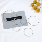 Silver Large Hoop Women Minimalist Simple 925 Sterling Silver Gold Plated Big Large Hoop Earrings