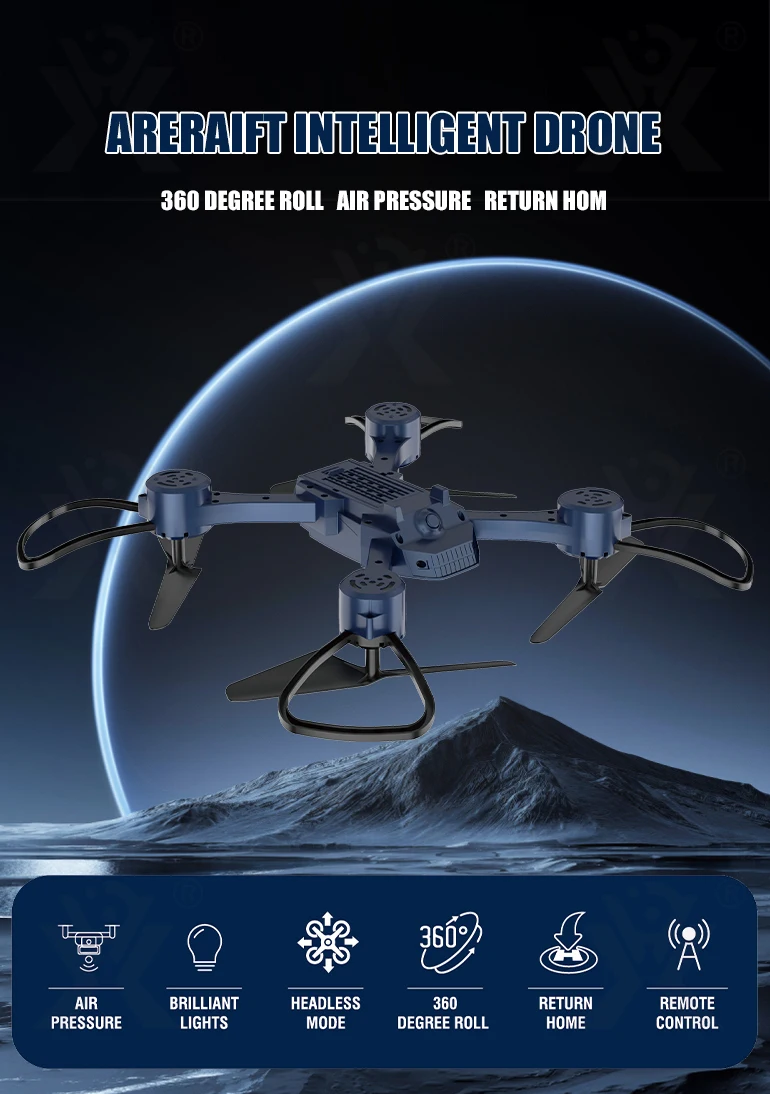 Chengji 2.4G high quality fixed height small remote control drone plastic headless mode rotating flying drone toy for children