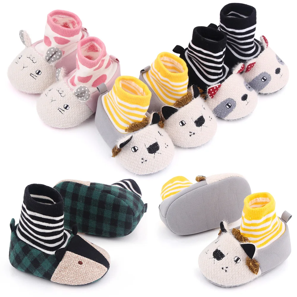 Autumn and Winter New Baby Cute Cartoon Animal Infants Soft Soled Indoor Warm Socks Toddler Shoes factory