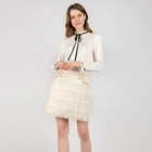 Line Skirt 2020 New Arrival Women Tweed Mid Waist Button Decoration A Line Skirt