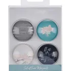 4 Custom Made Glass Fridge Magnetic Sticker Set 4 In 1 PVC Bag