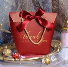 Bags Wedding Bag In Stock High Quality Fashion Design Custom Paper Bags Wedding Gift Bag With Ribbon