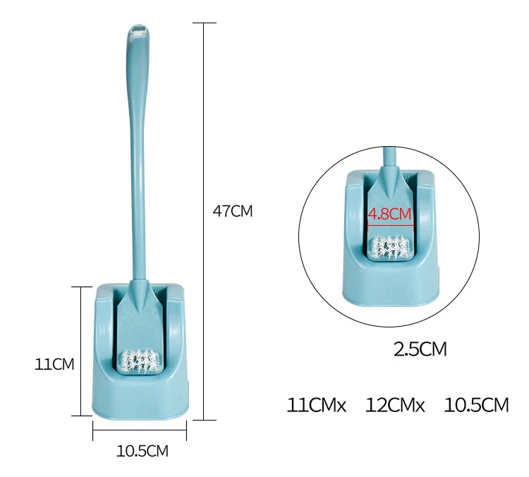 A2602  Two-sided Soft Home Hotel Closestool Brushes Set Easy Clean Long Handle Bathroom Toilet Brush With Base