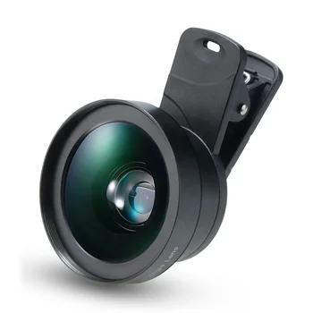 140 Degree 0.45X Super Wide Angle 15X Macro Closeup Shot 2 in 1 Lens Kit Mobile Phone Camera Lens for iPhone for Mobile Phone