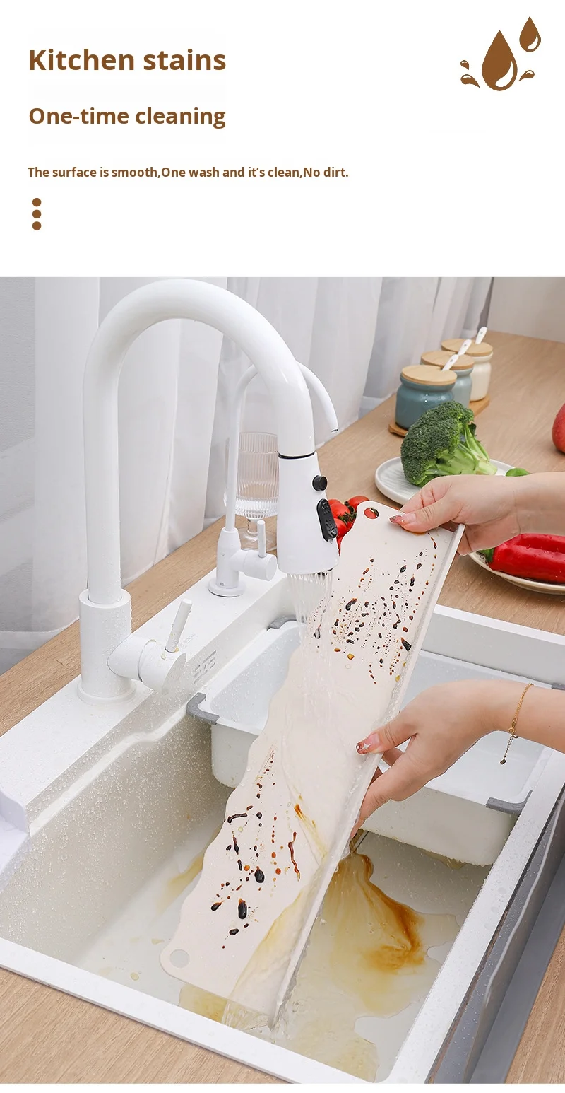 Modern Anti-Splash Silicone Guard for Kitchen Sink Countertop Water Barrier Wash Basin Edge Splash Guard for Vegetables Tools supplier