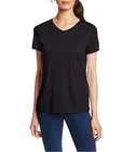 Women T Shirt T-shirt Women Women Summer Custom Printing 100%Cotton Basic Blank V-Neck Plain T Shirt