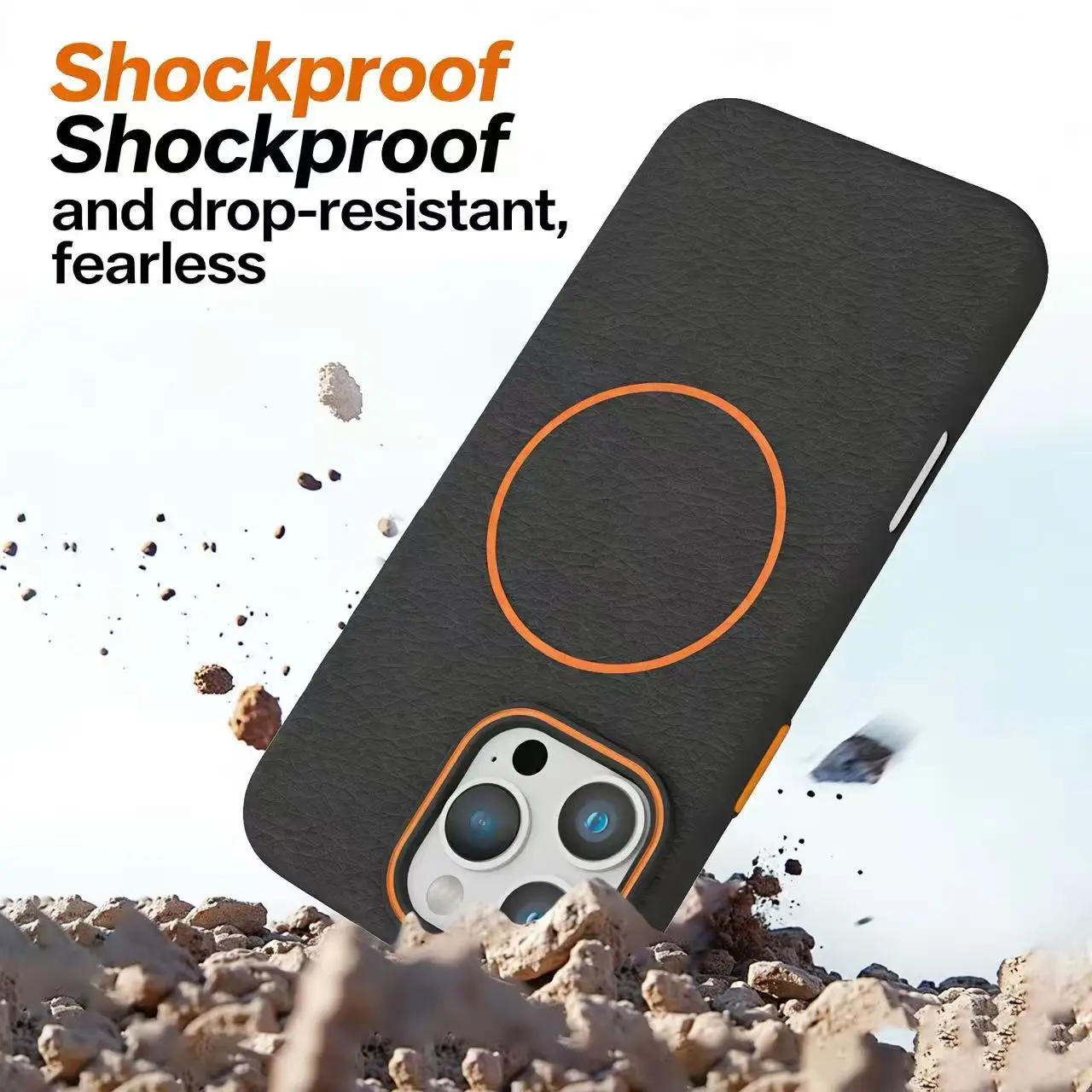 product laudtec new color fine magnetic litchi pattern tpu phone case with velvet lining full coverage suitable for iphone 16-5