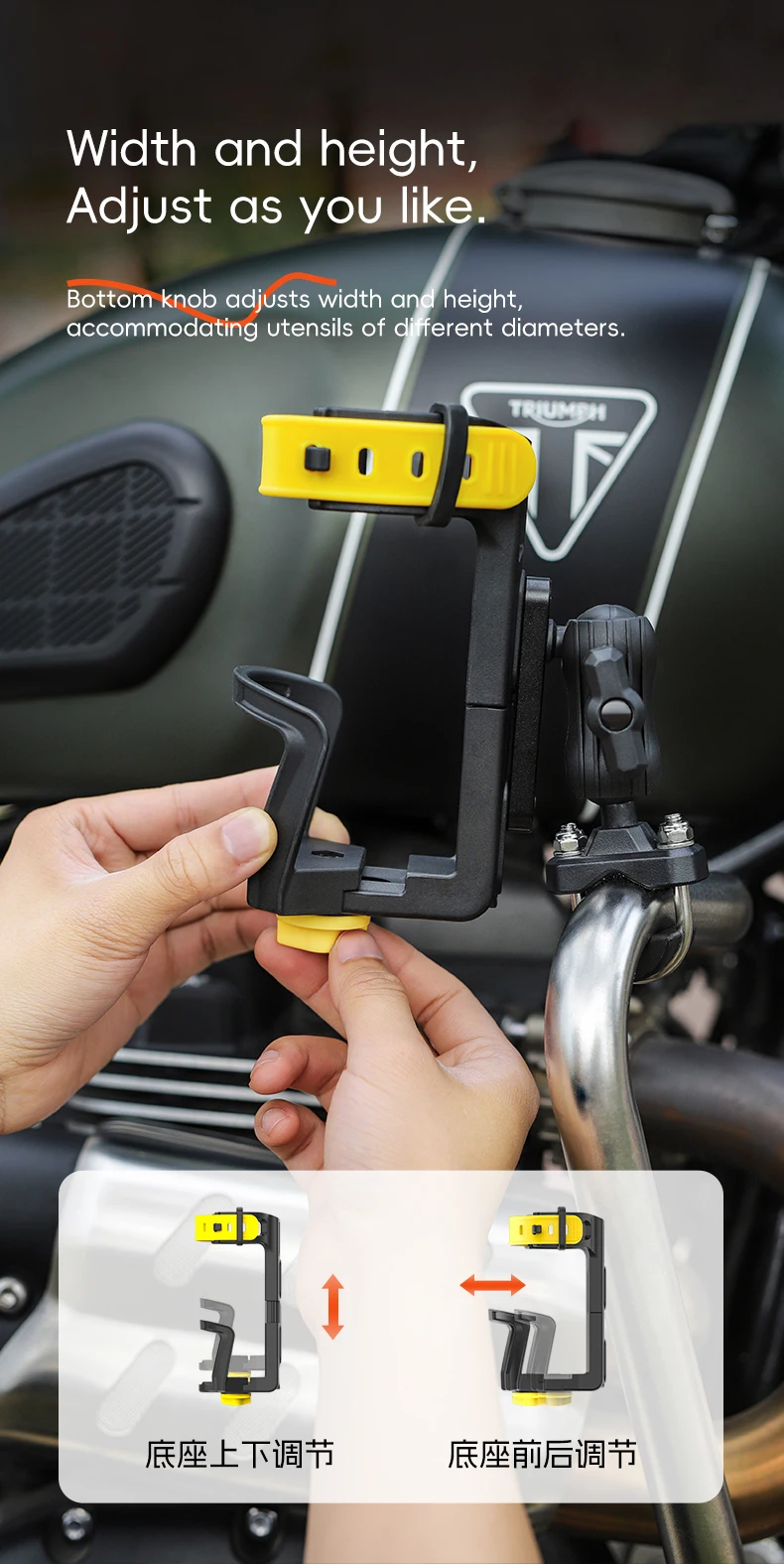 product smnu aluminum alloy bike motorcycle water bottle holder with 60 78mm cup mount cycling accessories-5