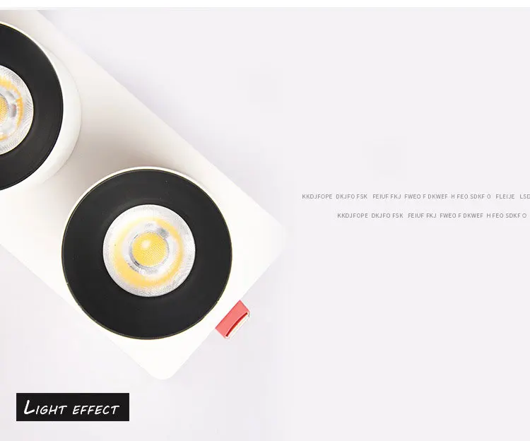 Surface mounted spotlight led ceiling light with hole double head single head aisle anti-glare spotlight without main light