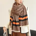 Wool Silk Scarf HEF BOOOGE Custom Logo Warm Reversible Designer Acrylic Cashmere Wool Silk Scarf