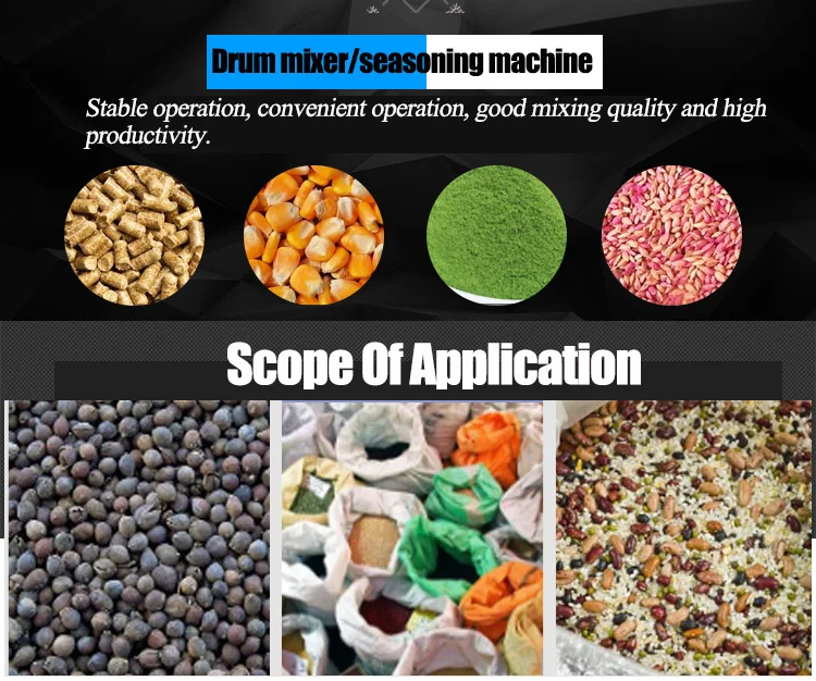 Food Grade Spice Drum Mixer Mixing Powder Rotary Tumbler Drum Seasoning Cube Making Machine manufacture