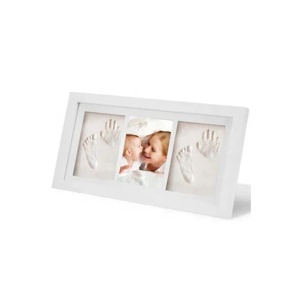 New Baby Boy Girl Gift Inkless Hand and Footprints Kit Frame Impression Prints 