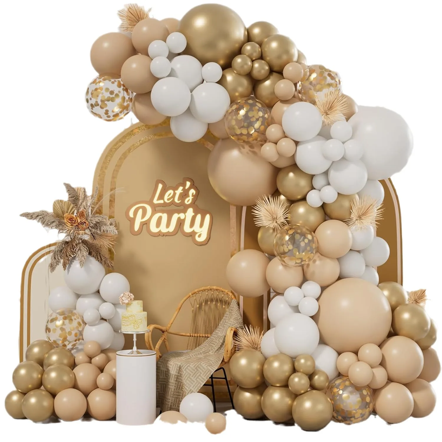 153pcs Retro Balloons Garland Skin White Sand Gold Balloon Arch Kit 18th Birthday PartyFestival Wedding Decoration Globos