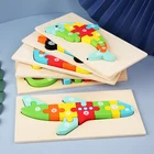 Wooden Toys Super Popular New Designs Animal Block Jigsaw Puzzles Kids Wooden Toys For Child Educational