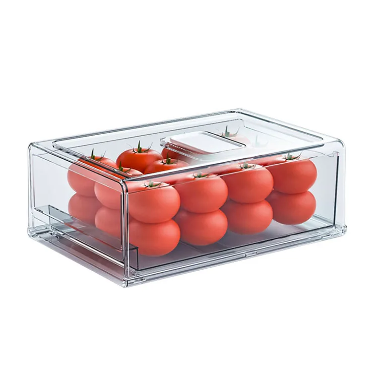 Food Storage Containers Fridge Produce Saver Removable Drain Tray for Veggie Berry Fruits and Vegetables