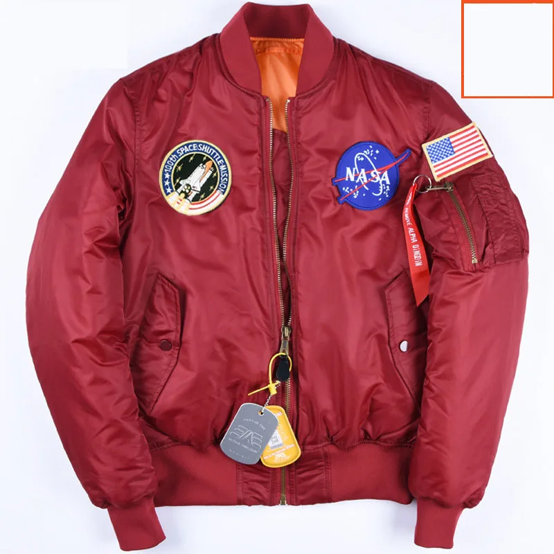 nasa bomber jacket red