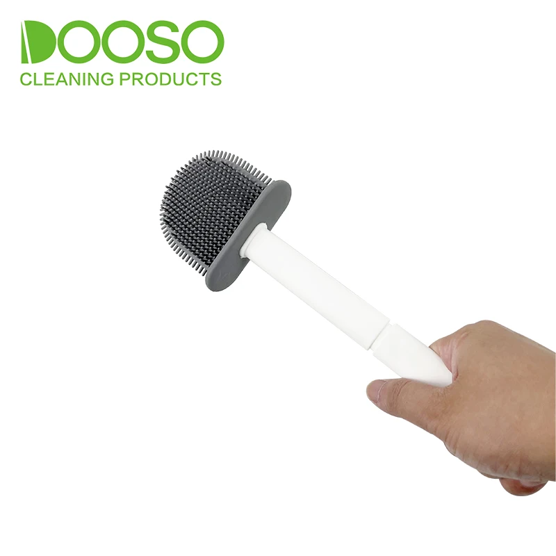 Cute Bathroom Toilet Bowl Brush Set Silicone Water Drop Toilet Brush Holder with Cleaning Solution