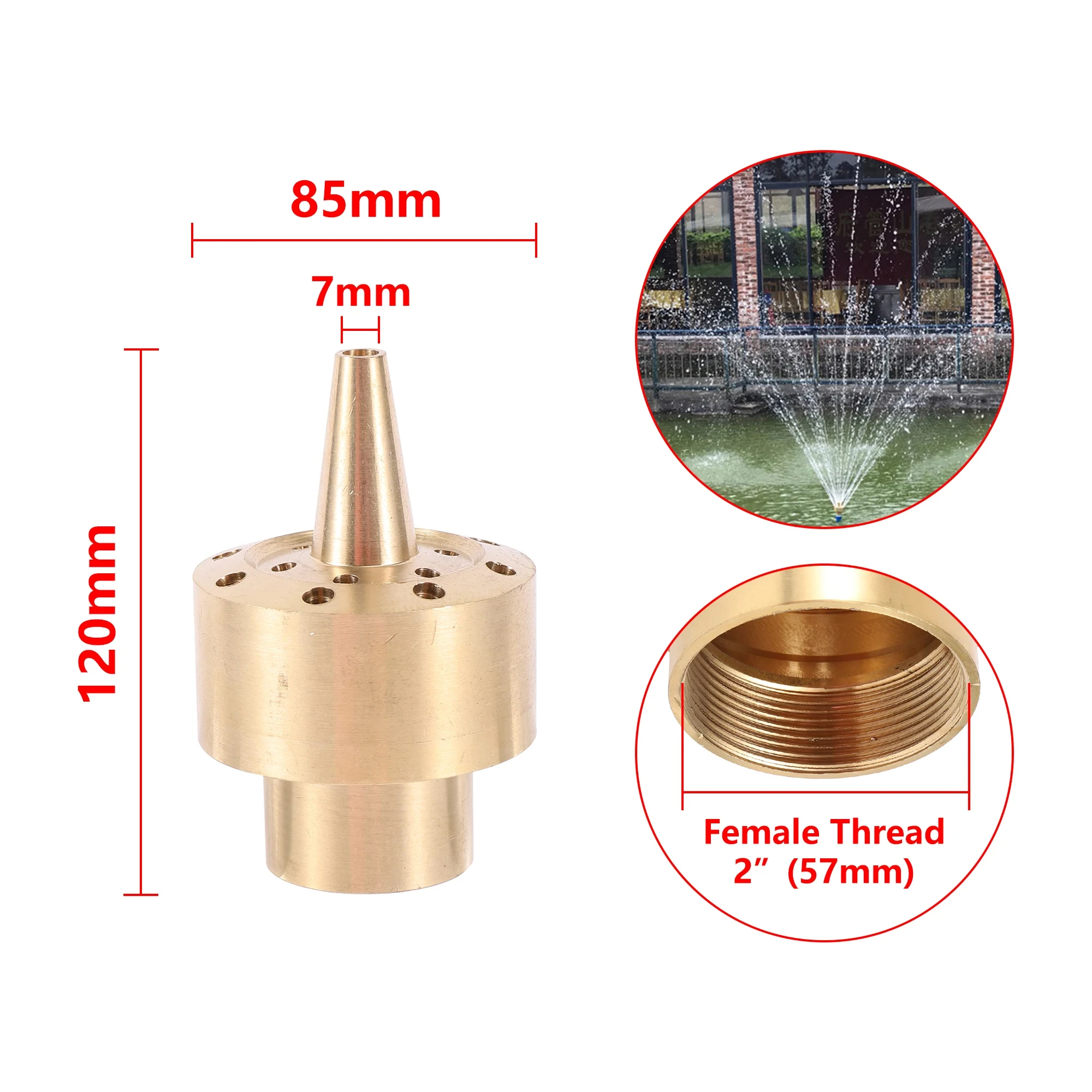 Brass Firework Column Fountain Female Thread 1/4" 1/ 3/4" Ornamental Nozzle Garden Park Hotel Landscape Made Stone Stainless supplier