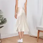 Skirt Cheap Wholesale Summer Ladies Slim Ladies Casual Slit Midi Satin Skirt For Woman