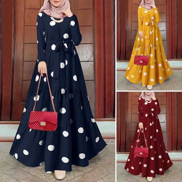 Hot selling printed Muslim clothing plus size flower Abaya women's Muslim clothing