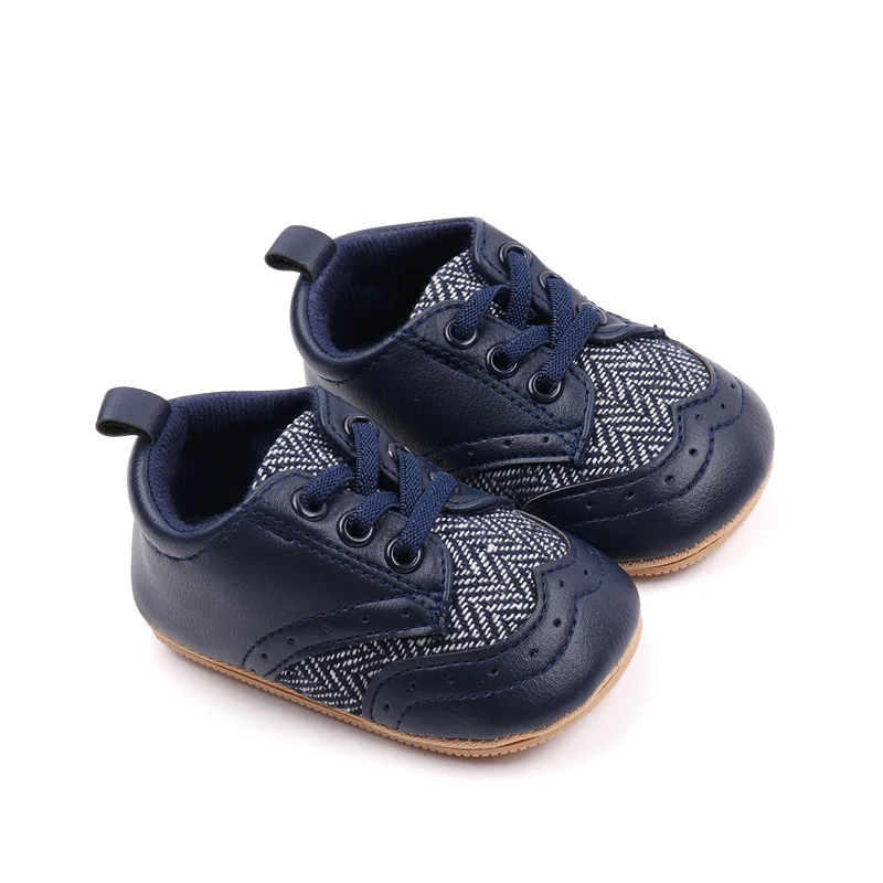 0-1 Year Old Baby Boys British Style Color Match Soft Soles Non-slip Casual Walking Shoes factory