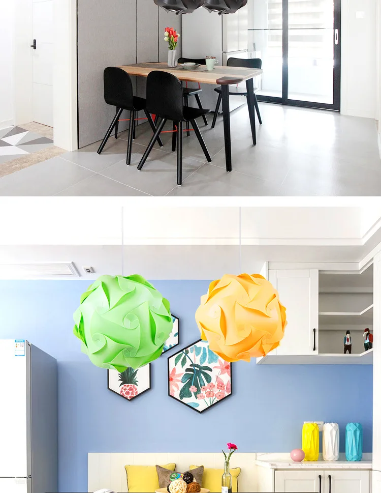 Modern Plastic DIY IQ Puzzle Wedding Pendant Light