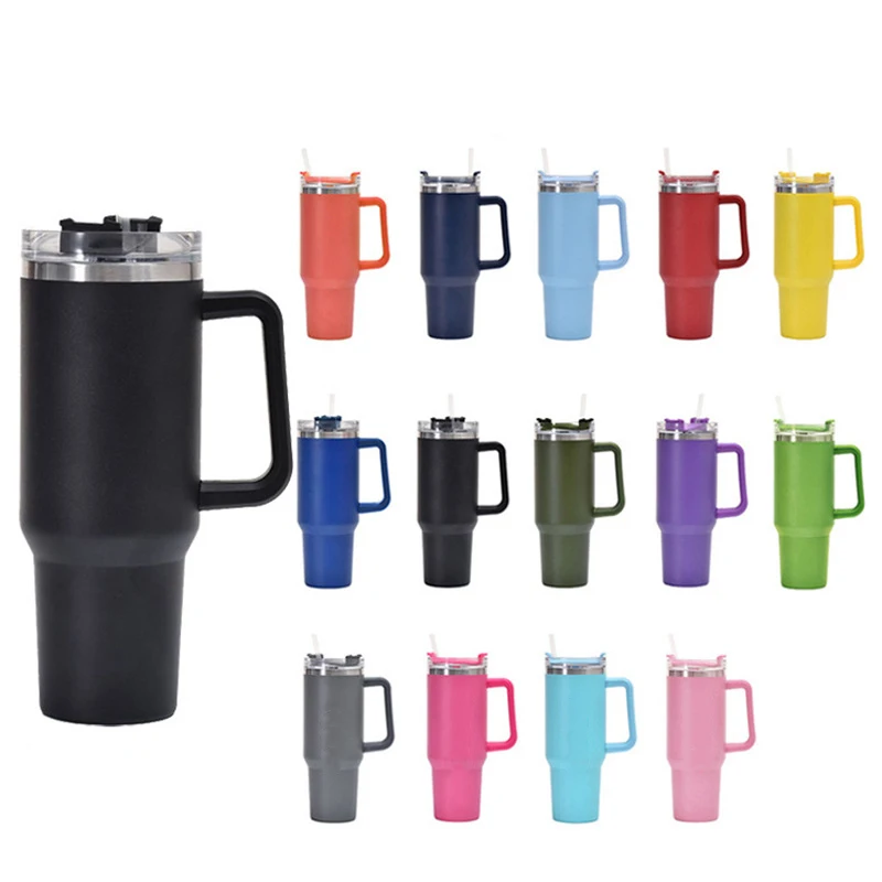 1200ML Sports Water Bottle 40oz Straw Lid Leak Proof Stainless Steel Gym Bottles for Men Women Double Wall Insulated Thermos