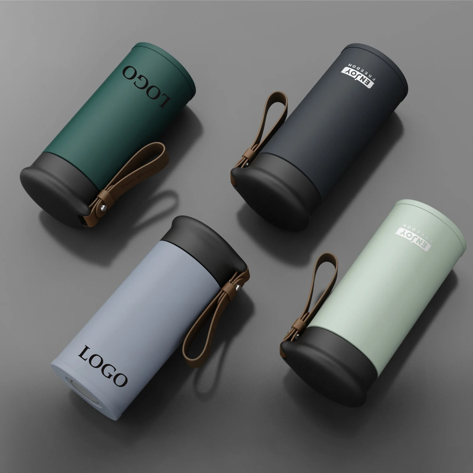 TOP27   Custom Logo 280/450ML Tumbler With Rope Car Students Stainless Mugs Flask Travel Drink Water Bottle Portable Vacuum Cup