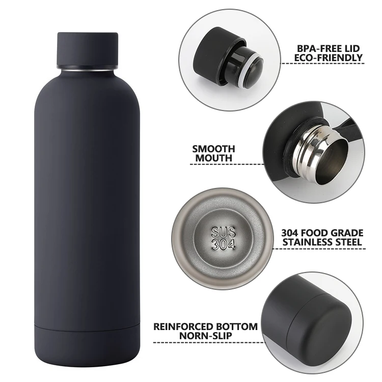 Custom logo 350 500ml 750ml 1000ml hot and cold metal Vacuum cup double wall insulated sport drink water bottle stainless steel