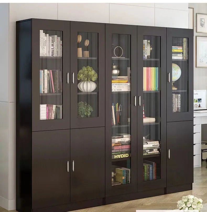 Modern glass bookcase bookshelf fine free combination File cabinet Office bookcase storage ark