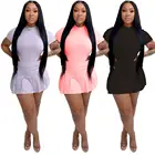 Shirt Skirt Women Sexy Shirt Casual Wrinkle Skirt Summer Sport Skirt Set T-shirt Top 2 Pieces Skirt Outfits